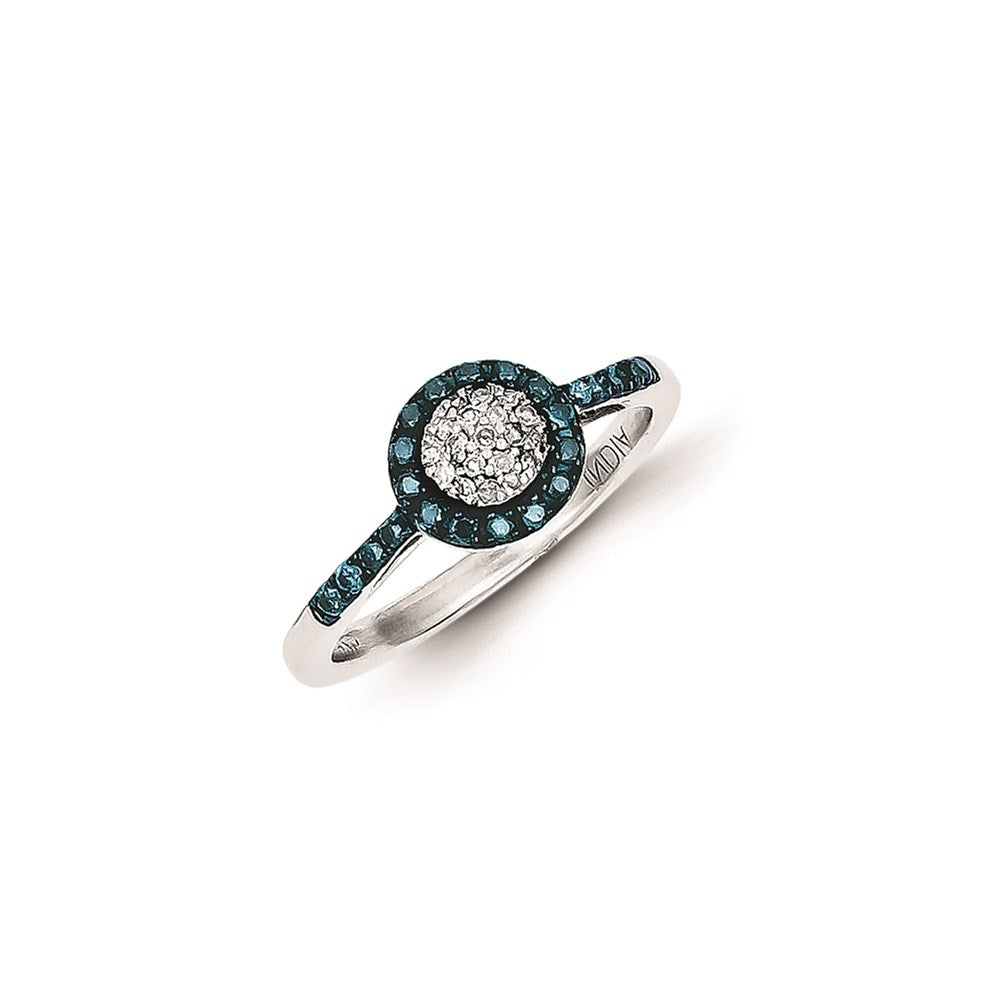Image of ID 1 Sterling Silver Blue Diamond Small Circle Ring