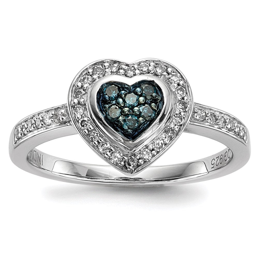 Image of ID 1 Sterling Silver Blue Diamond Small Heart Ring
