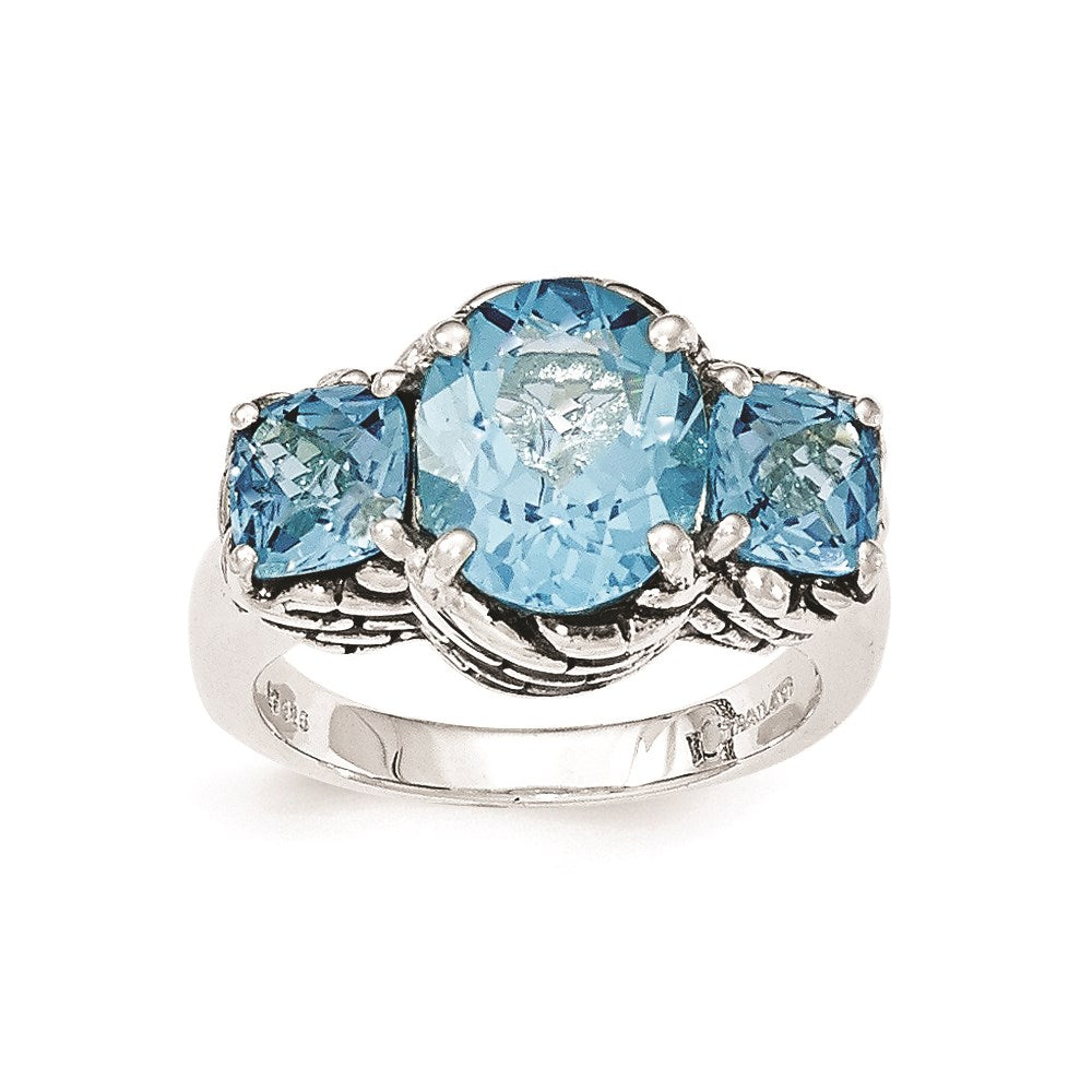 Image of ID 1 Sterling Silver Blue Swiss Topaz Ring