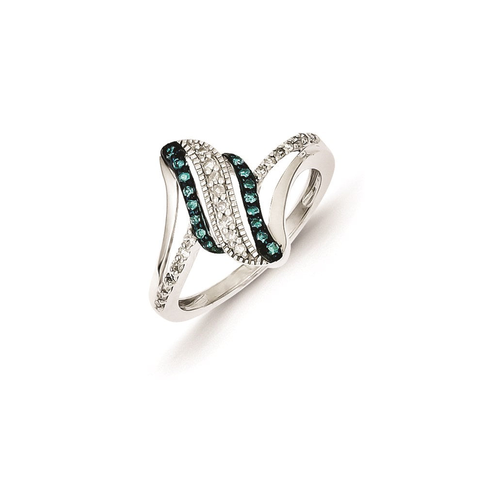 Image of ID 1 Sterling Silver Blue & White Diamond Ring