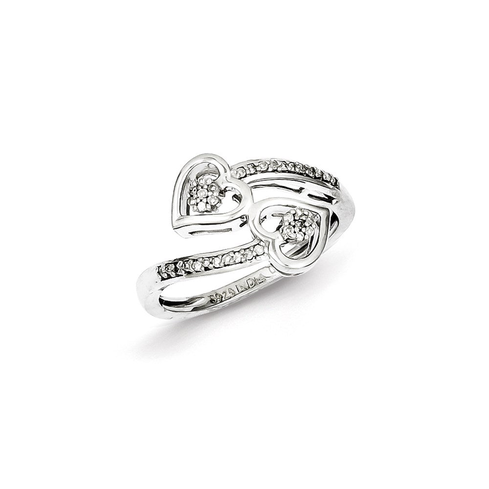 Image of ID 1 Sterling Silver Diamond Heart Ring