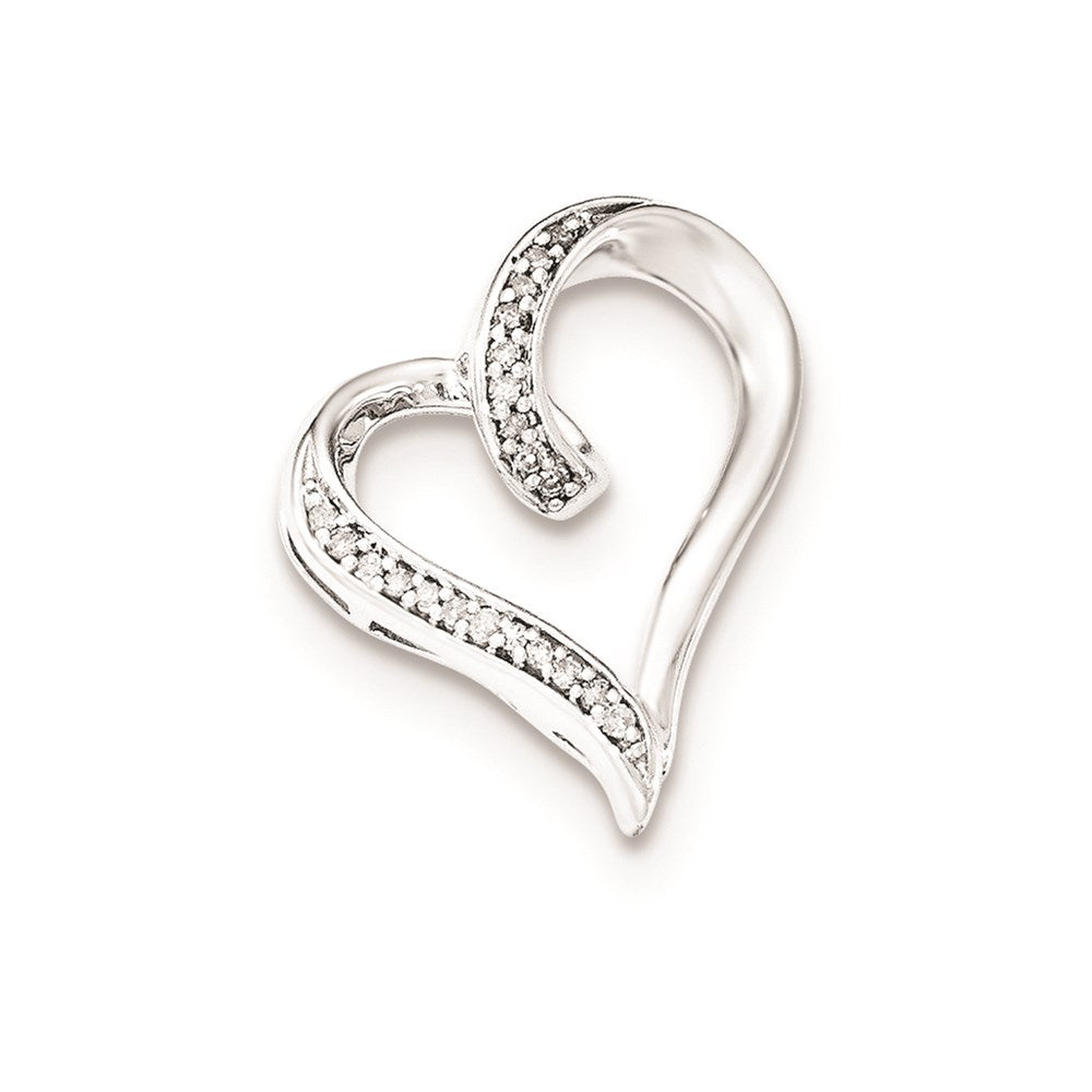 Image of ID 1 Sterling Silver Diamond Heart Slide Pendant