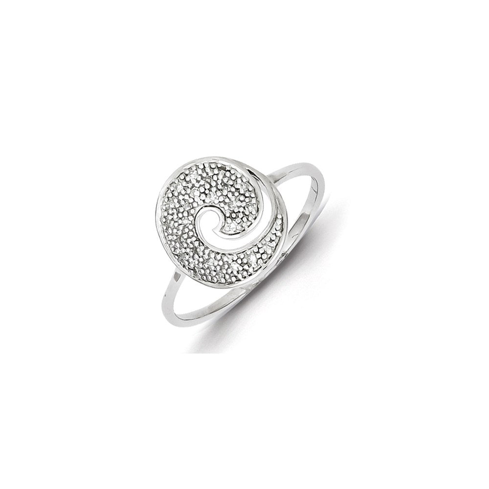 Image of ID 1 Sterling Silver Diamond Round Swirl Ring