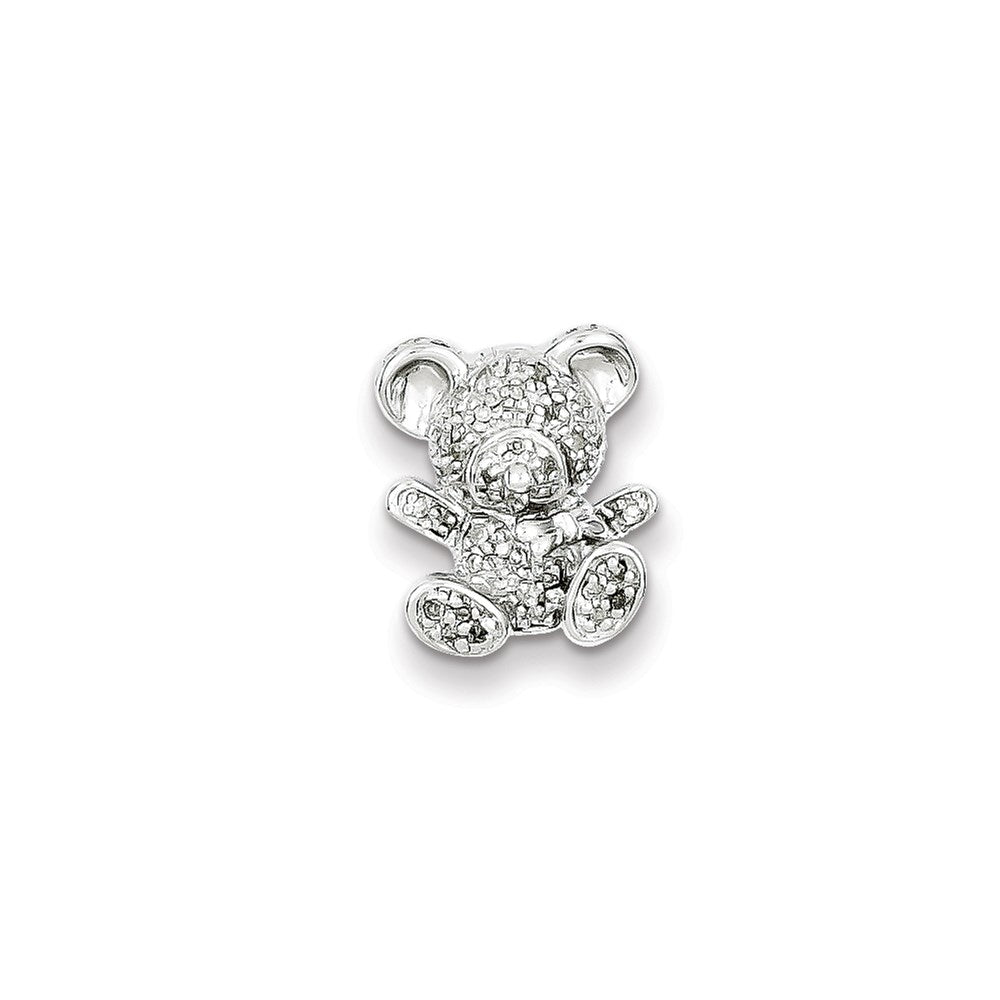 Image of ID 1 Sterling Silver Diamond Teddy Bear Pendant