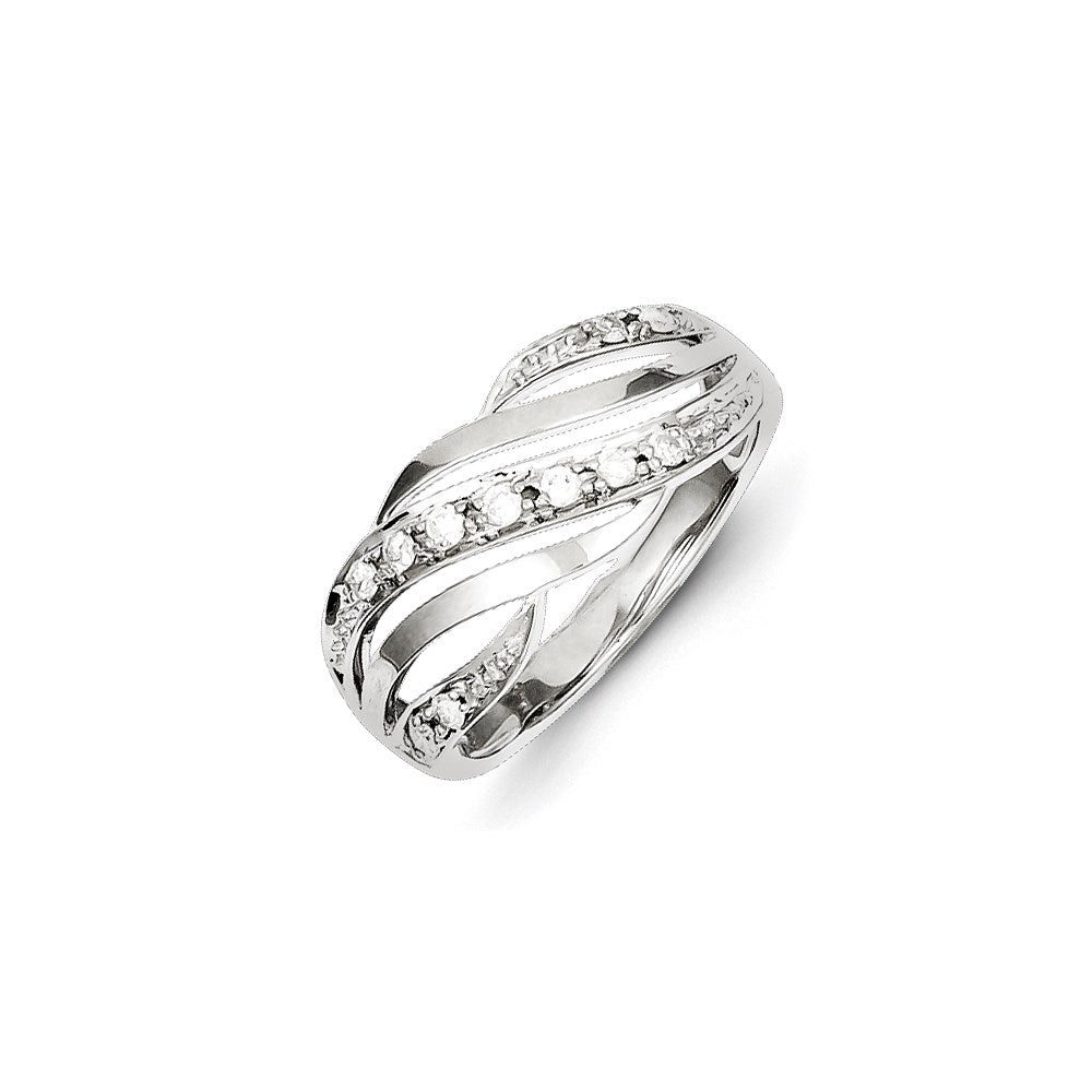 Image of ID 1 Sterling Silver Diamond Wave Ring