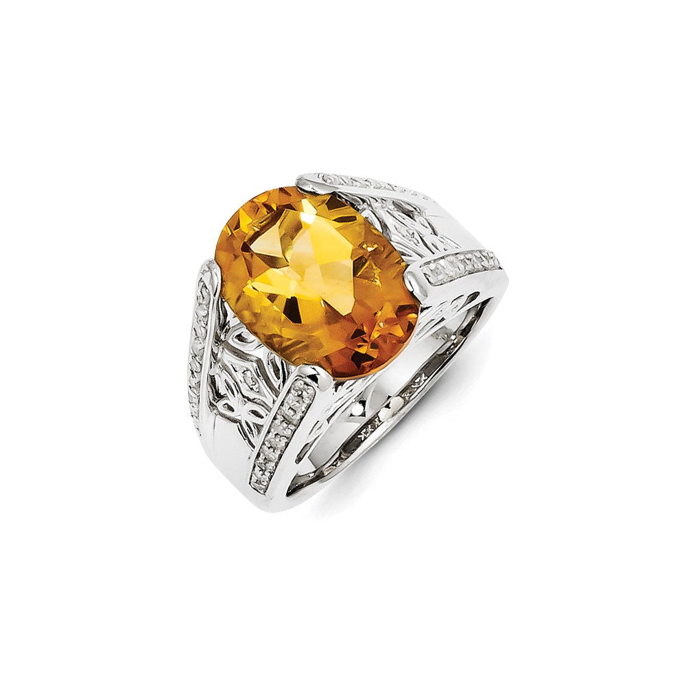 Image of ID 1 Sterling Silver Diamond and Citrine Ring