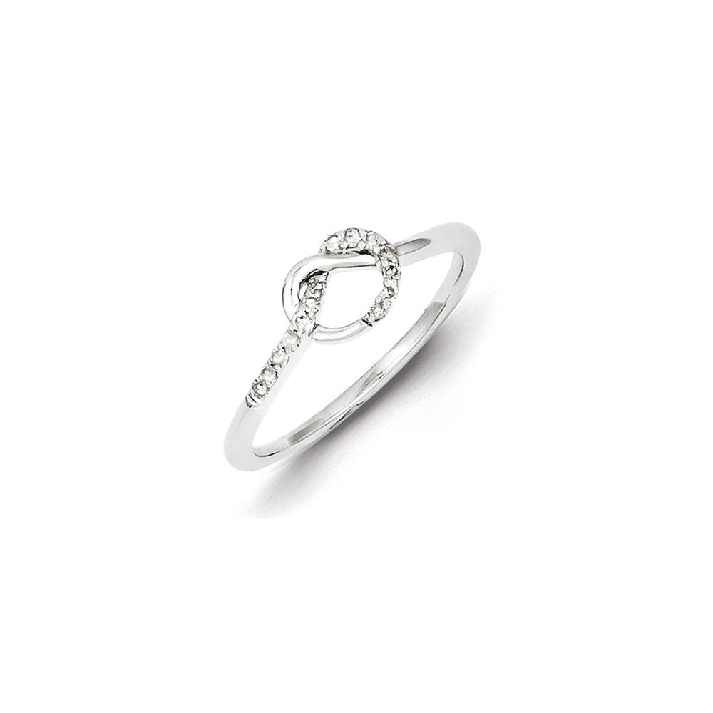 Image of ID 1 Sterling Silver Diamond w/ Simple Twist Design Ring