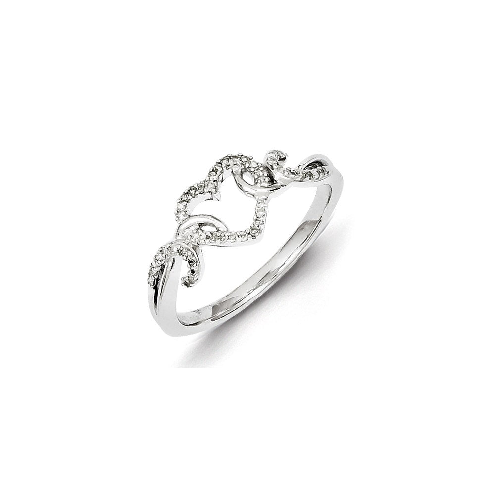 Image of ID 1 Sterling Silver Heart Shape Design Diamond Ring