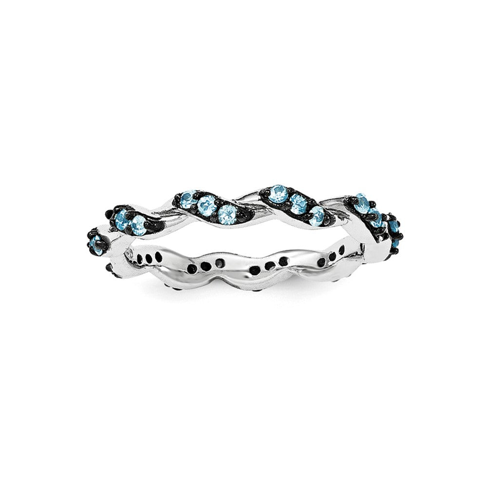 Image of ID 1 Sterling Silver Lt Swiss Blue Topaz Eternity Ring