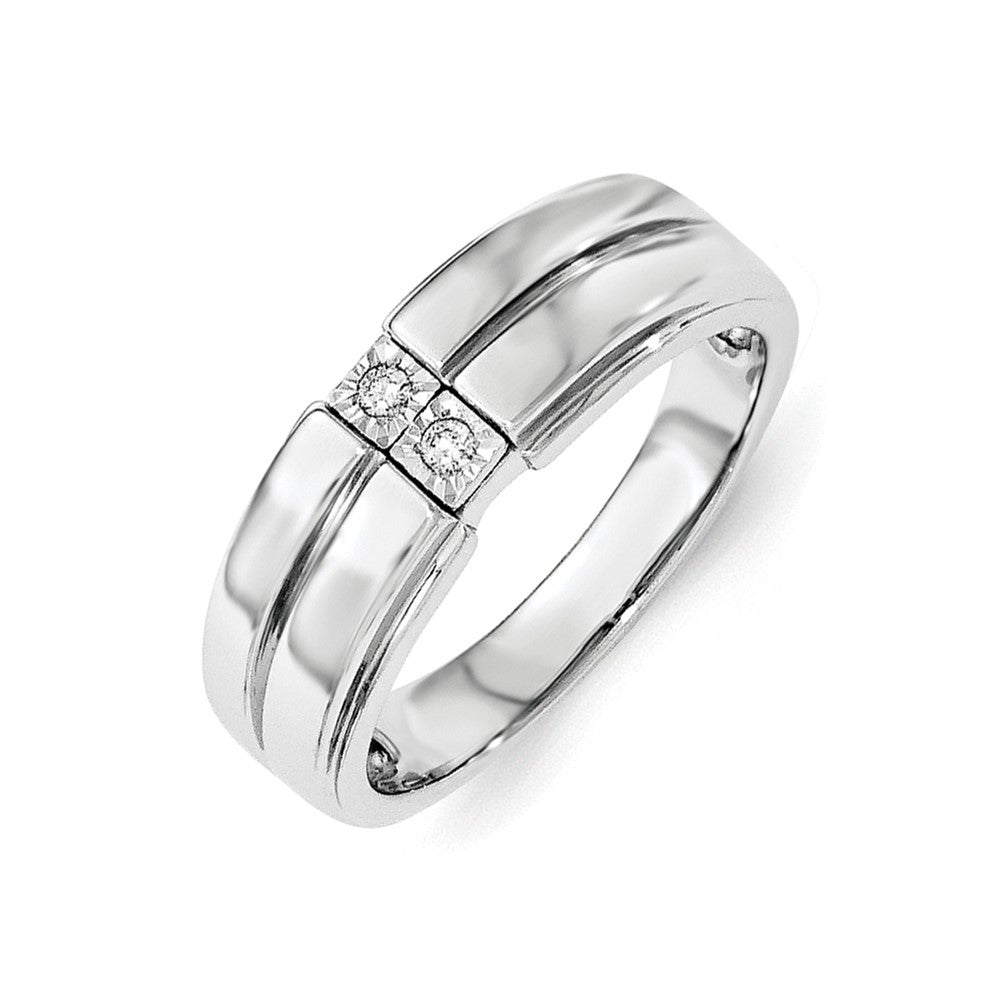 Image of ID 1 Sterling Silver Men's Polished Diamond Ring