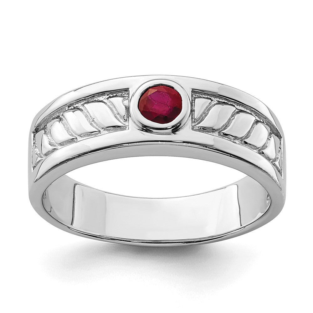 Image of ID 1 Sterling Silver Men's Ruby Ring