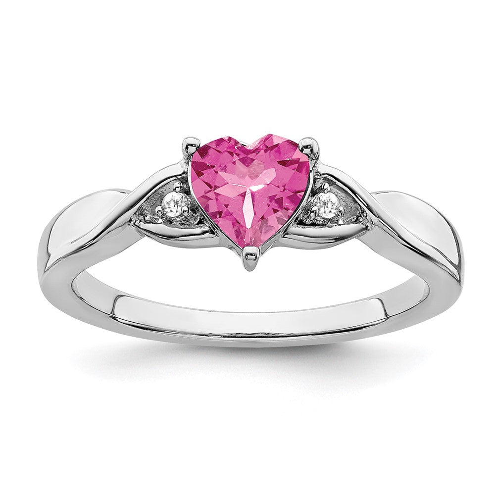 Image of ID 1 Sterling Silver Pink Tourmaline and Diamond Ring