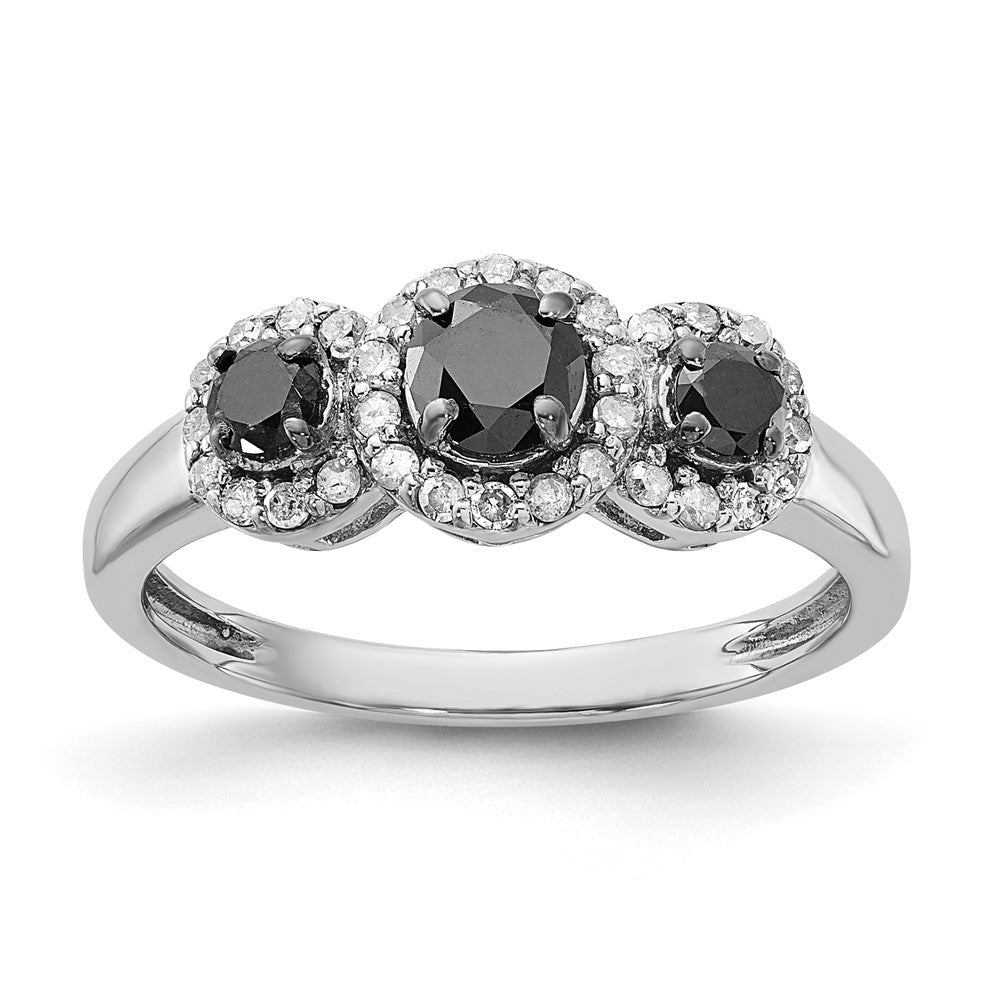 Image of ID 1 Sterling Silver Polished Black & White Diamond Ring
