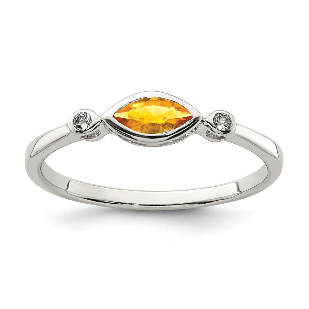 Image of ID 1 Sterling Silver Polished Citrine and White Topaz Ring