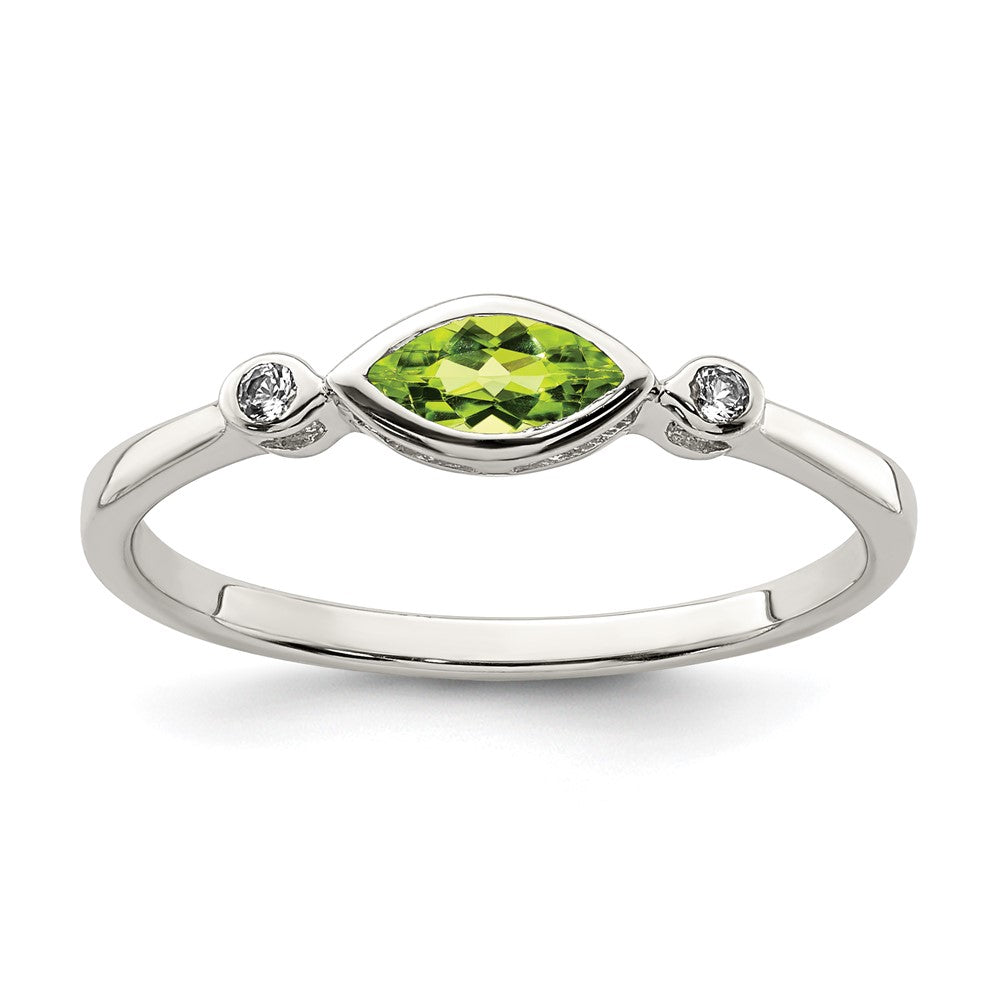 Image of ID 1 Sterling Silver Polished Peridot and White Topaz Ring