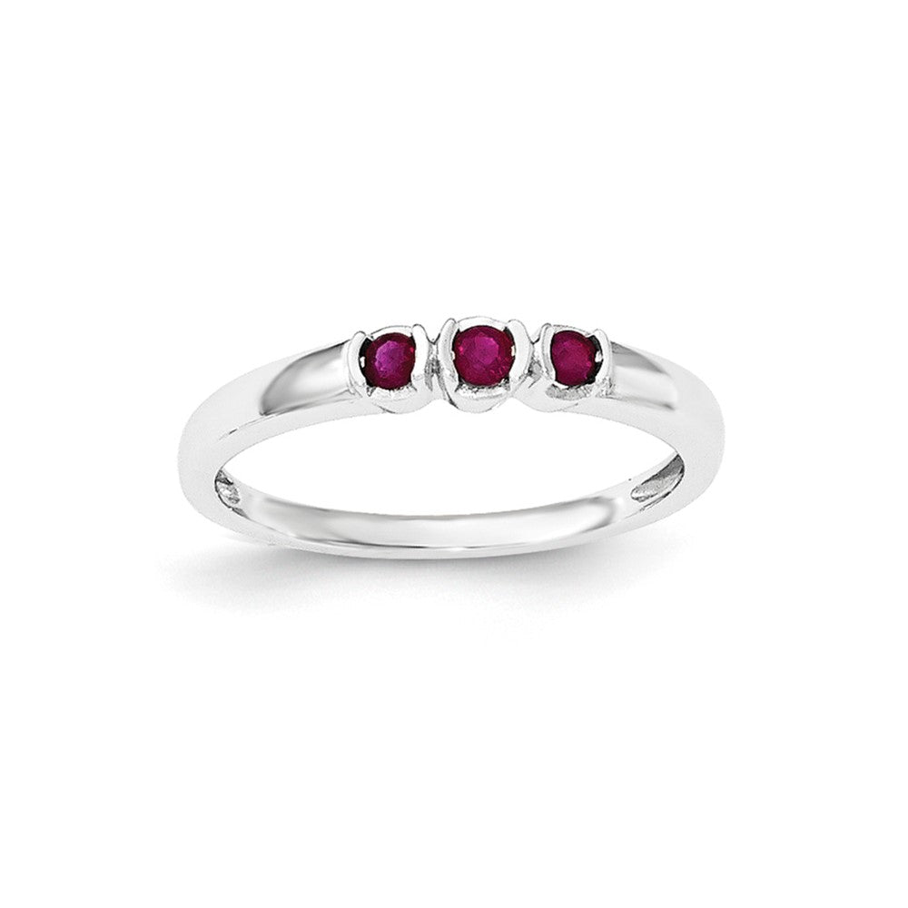 Image of ID 1 Sterling Silver Polished Ruby Ring