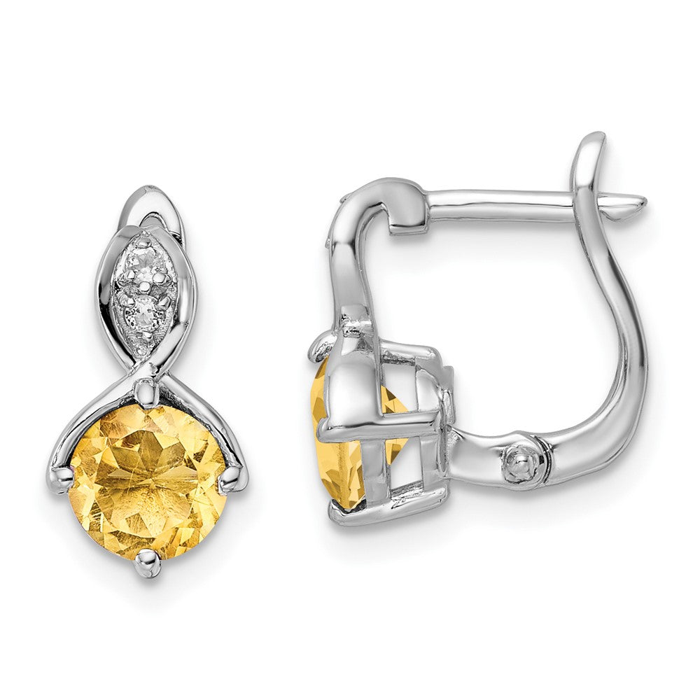 Image of ID 1 Sterling Silver RH-plated 148tw Citrine/Wt Topaz Hinged Earrings