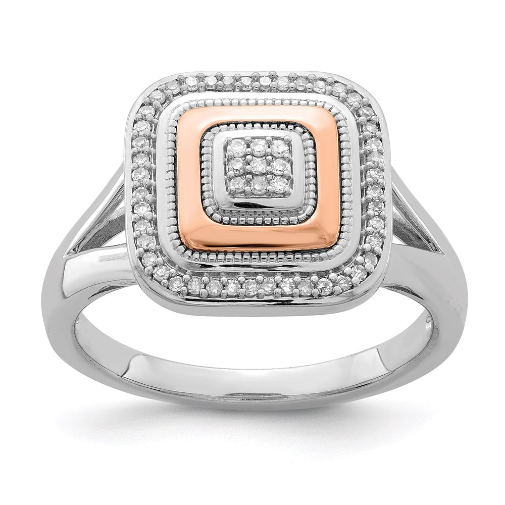 Image of ID 1 Sterling Silver Rhodium & 14K Rose Gold Ring