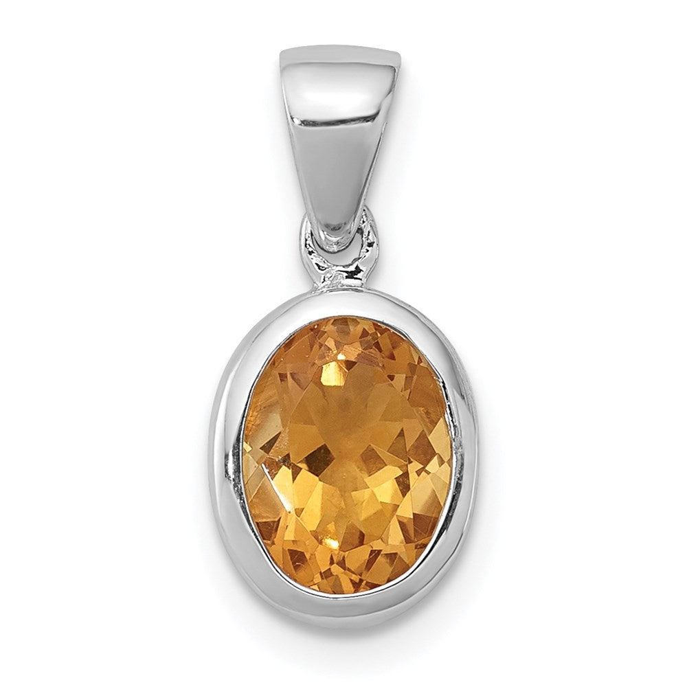 Image of ID 1 Sterling Silver Rhodium Citrine Pendant