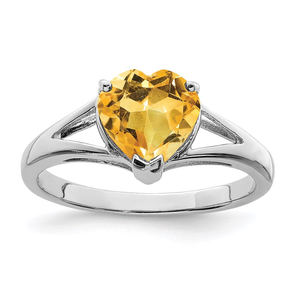 Image of ID 1 Sterling Silver Rhodium Citrine Ring