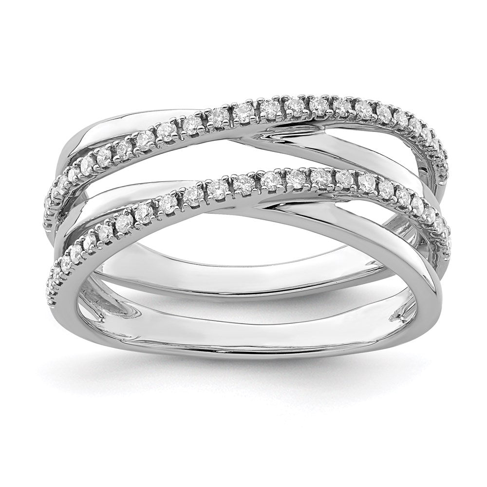Image of ID 1 Sterling Silver Rhodium Diamond Wave Ring