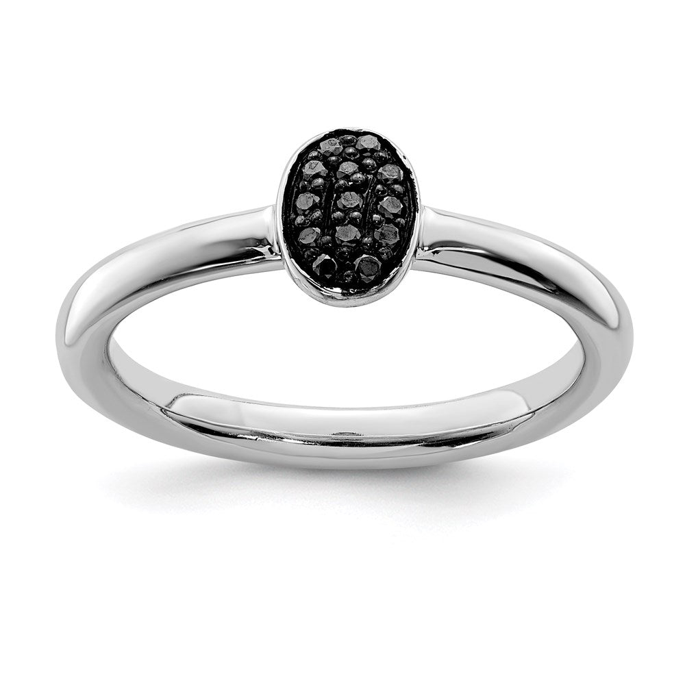 Image of ID 1 Sterling Silver Rhodium Plated Black Diamond Ring