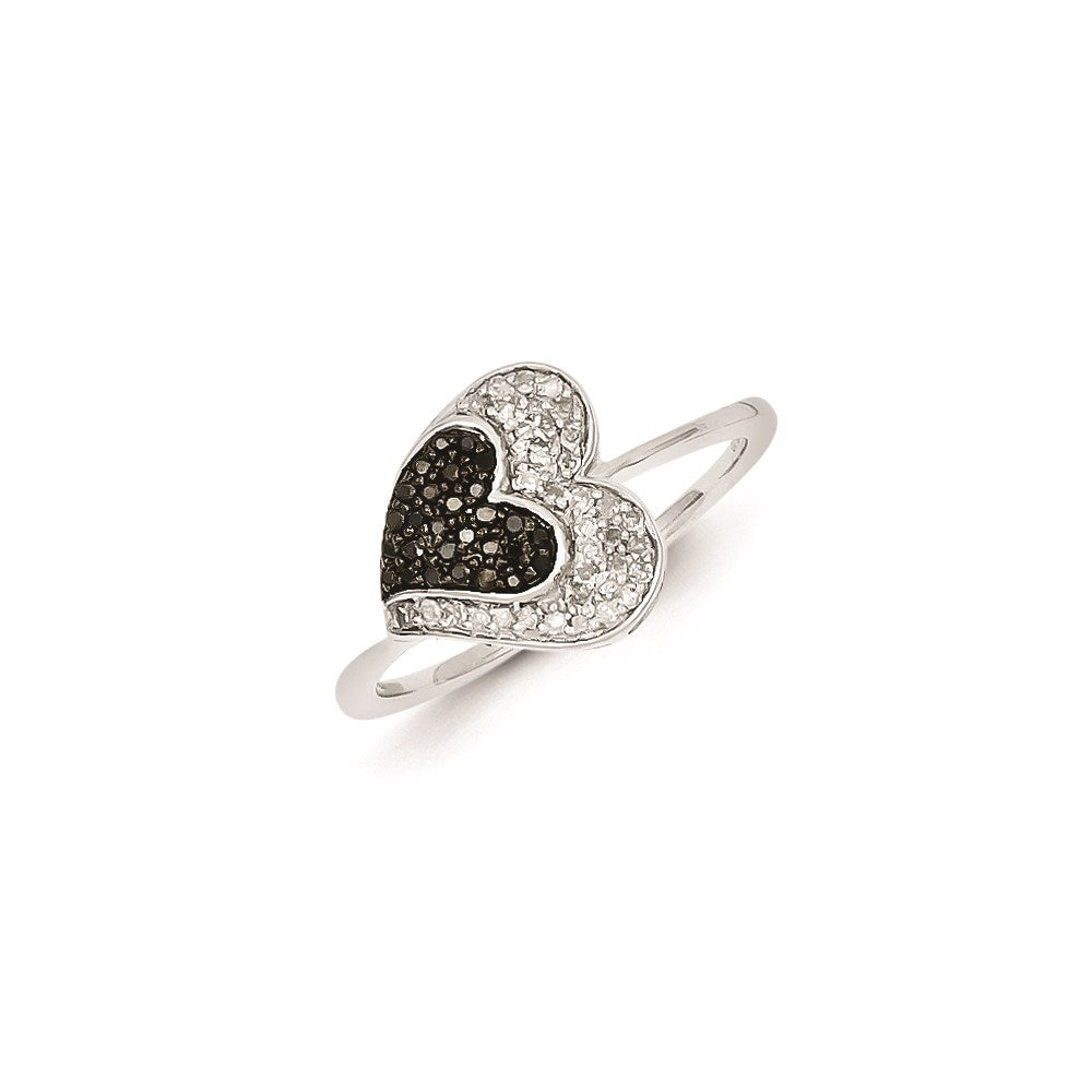 Image of ID 1 Sterling Silver Rhodium Plated Black & White Diamond Ring