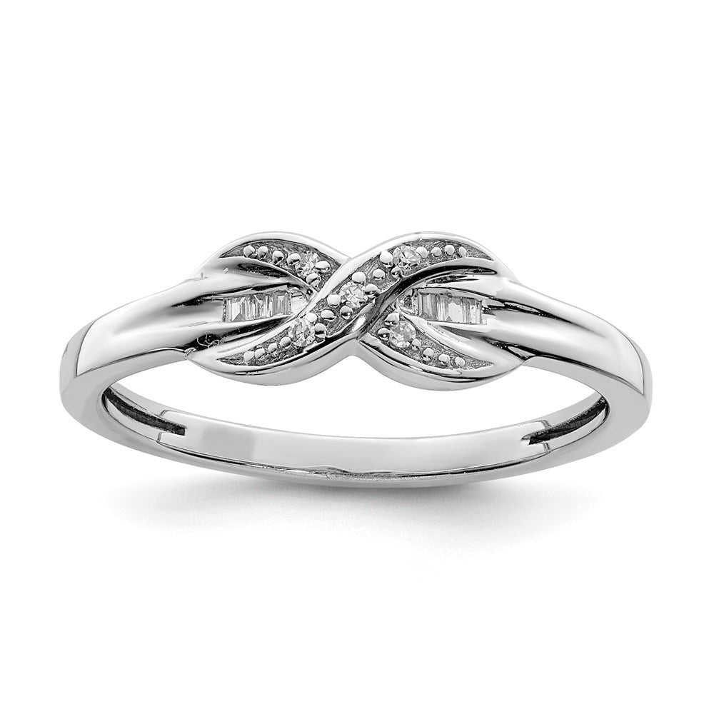 Image of ID 1 Sterling Silver Rhodium Plated Diamond Infinity Ring