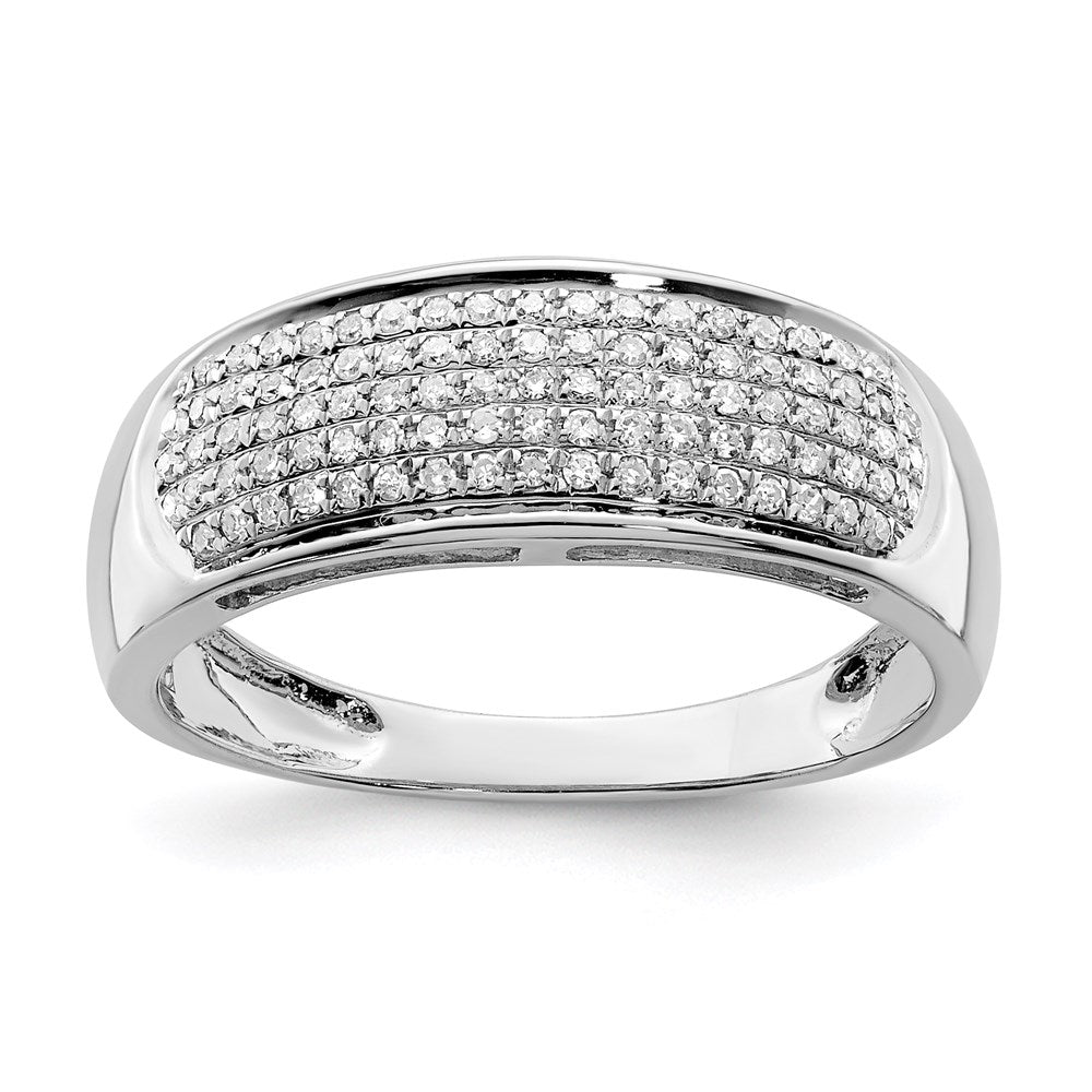 Image of ID 1 Sterling Silver Rhodium Plated Diamond Ladies Band