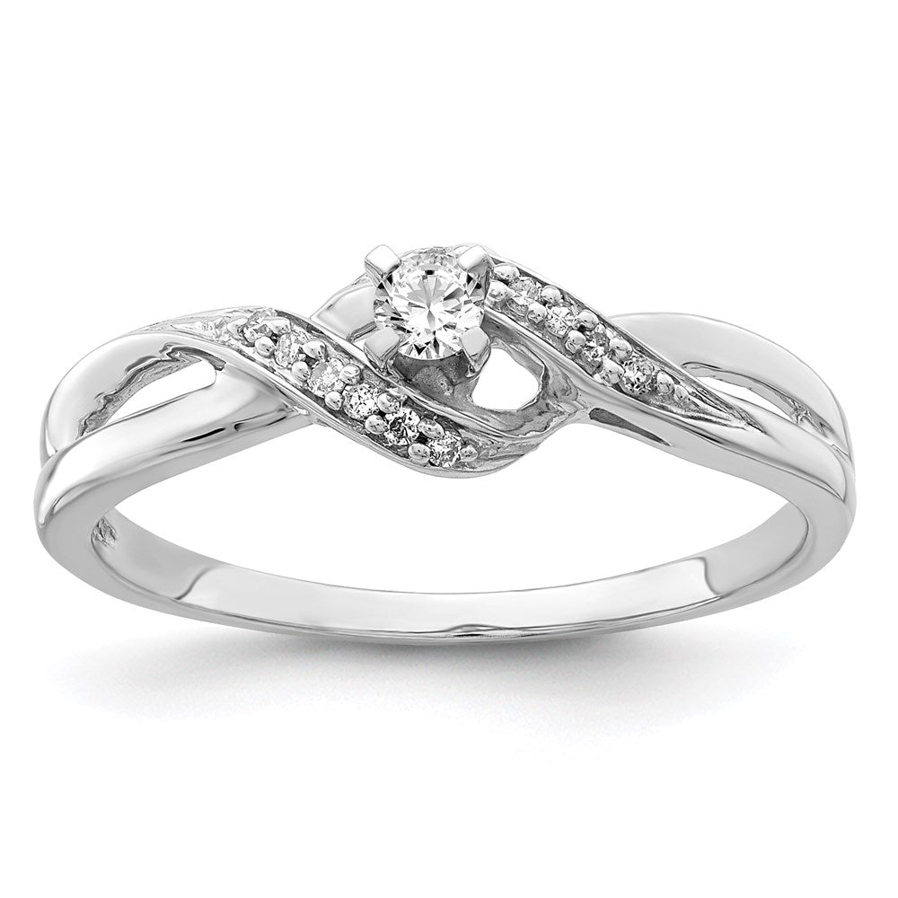 Image of ID 1 Sterling Silver Rhodium Plated Diamond Promise Ring