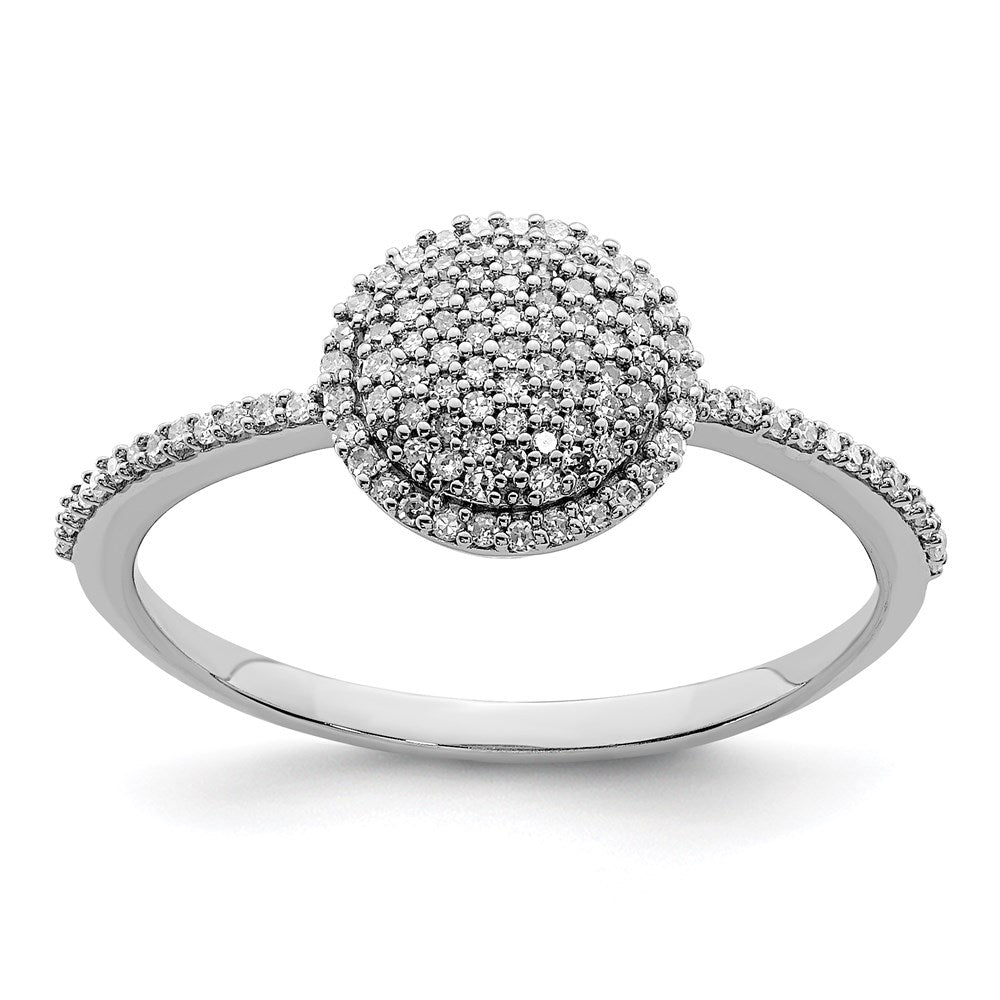 Image of ID 1 Sterling Silver Rhodium Plated Diamond Round Ring