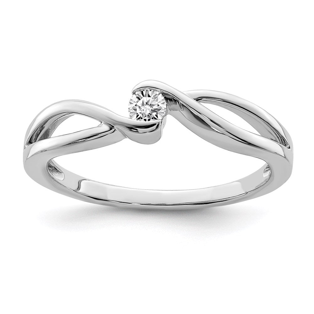 Image of ID 1 Sterling Silver Rhodium Polished Diamond Ring