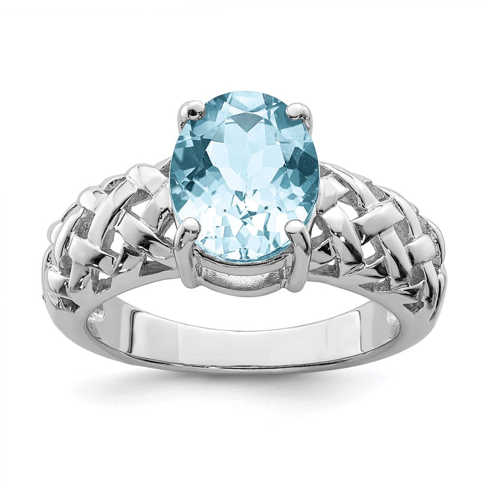 Image of ID 1 Sterling Silver Rhodium Sky Blue Topaz Ring