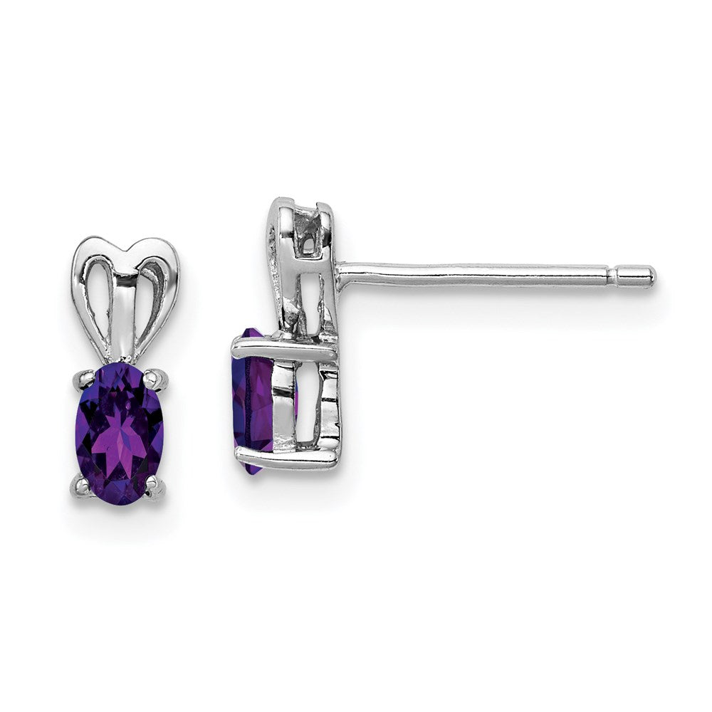 Image of ID 1 Sterling Silver Rhodium-plated Amethyst Earrings