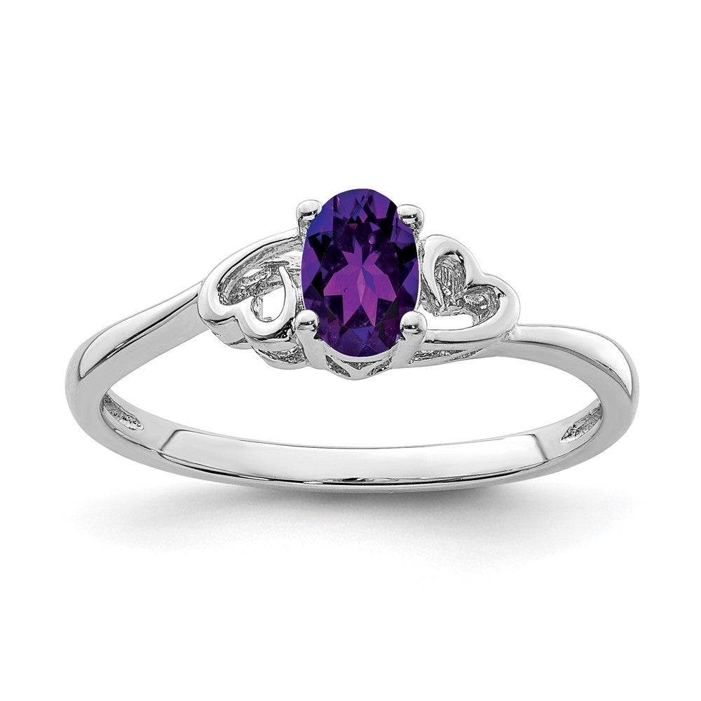 Image of ID 1 Sterling Silver Rhodium-plated Amethyst Ring