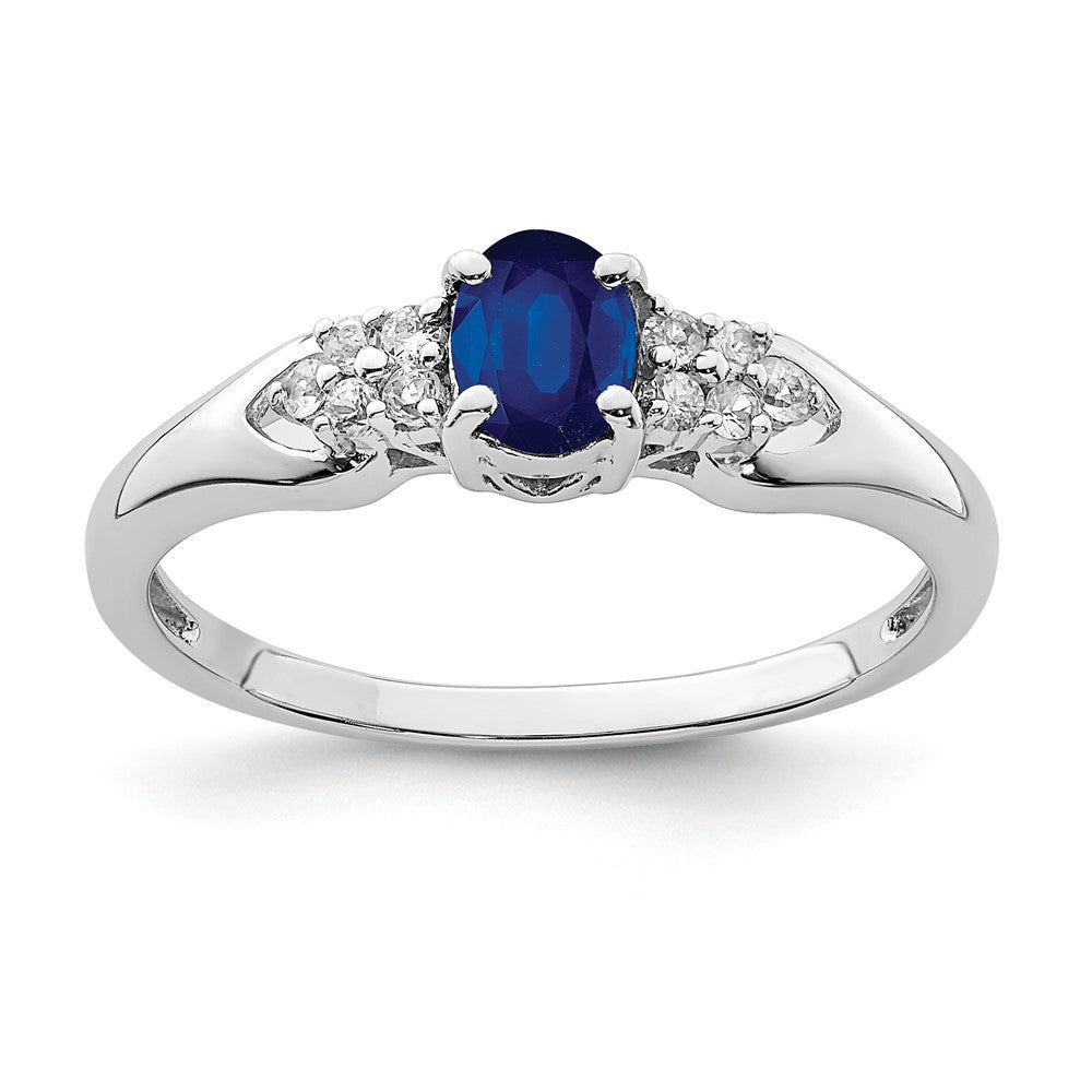 Image of ID 1 Sterling Silver Rhodium-plated Blue and White Sapphire Ring