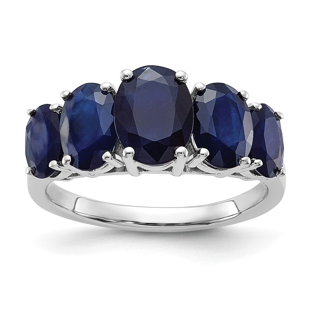 Image of ID 1 Sterling Silver Rhodium-plated Dark Sapphire Ring