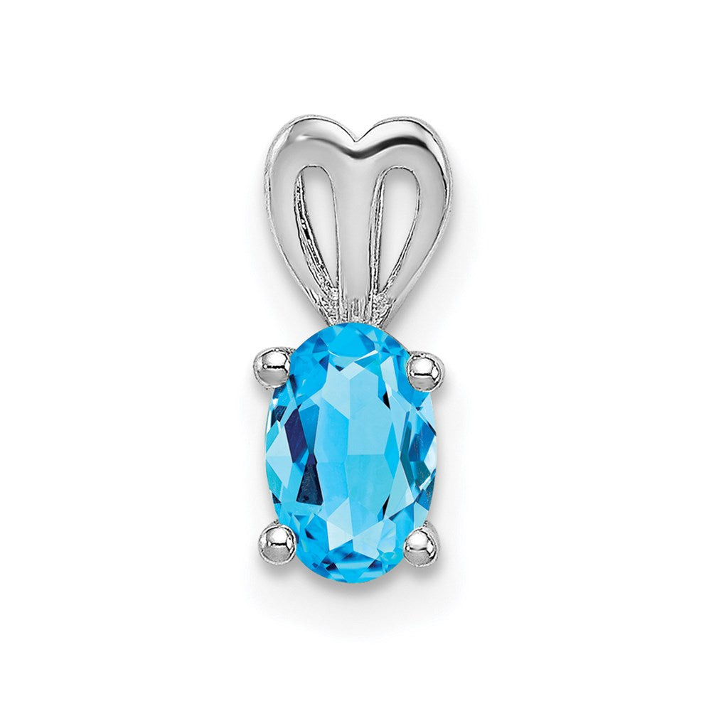 Image of ID 1 Sterling Silver Rhodium-plated Light Swiss Blue Topaz Pendant