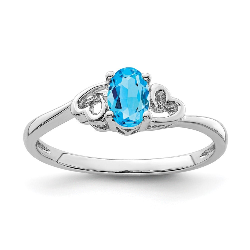 Image of ID 1 Sterling Silver Rhodium-plated Light Swiss Blue Topaz Ring