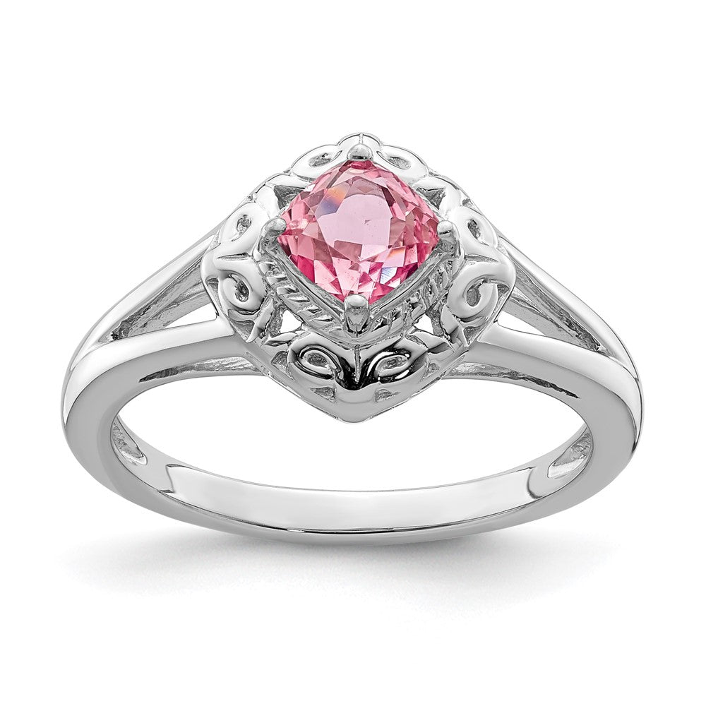 Image of ID 1 Sterling Silver Rhodium-plated Pink Tourmaline Ring