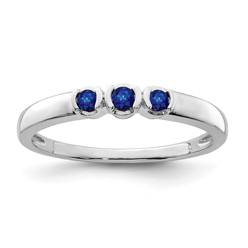 Image of ID 1 Sterling Silver Rhodium-plated Polished Sapphire Ring