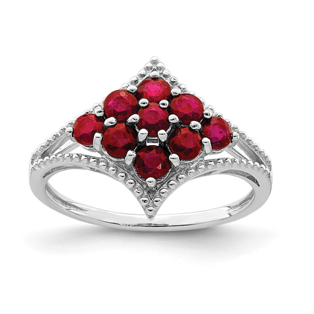 Image of ID 1 Sterling Silver Rhodium-plated Ruby Ring