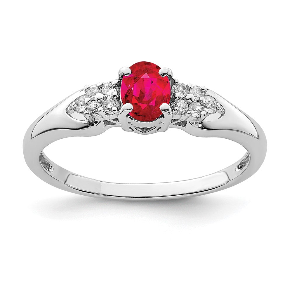 Image of ID 1 Sterling Silver Rhodium-plated Ruby and White Sapphire Ring