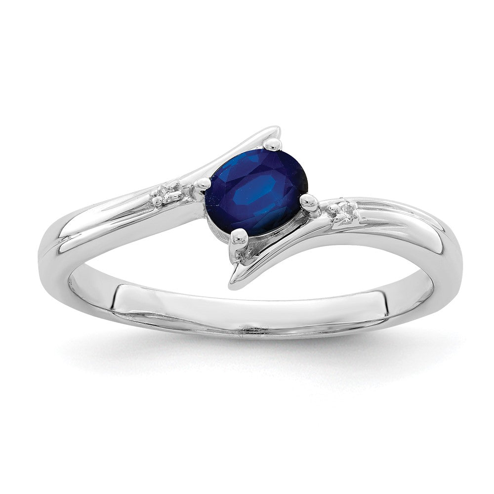 Image of ID 1 Sterling Silver Rhodium-plated Sapphire and Diamond Ring