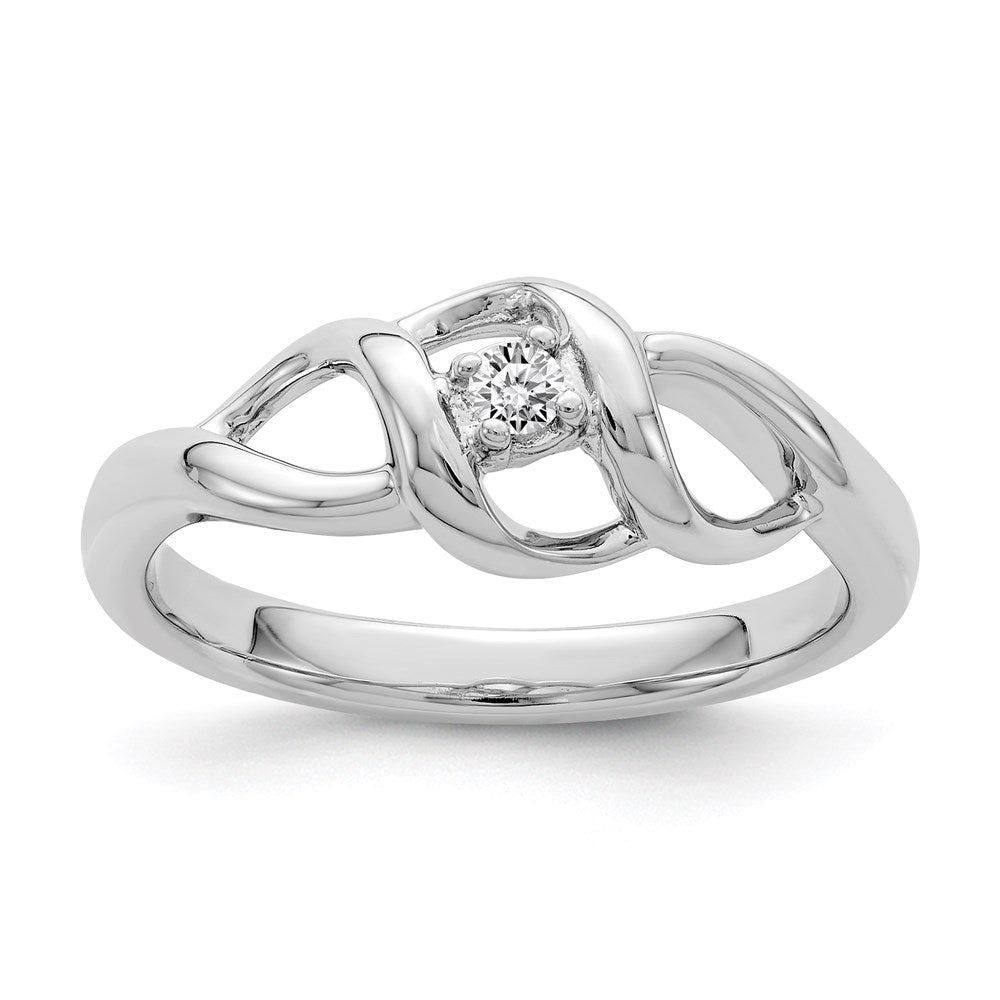 Image of ID 1 Sterling Silver Rhodium with White Diamonds Ring