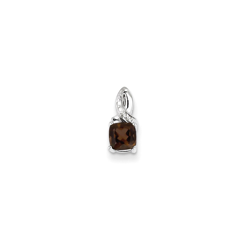 Image of ID 1 Sterling Silver Smoky Quartz Diamond Pendant