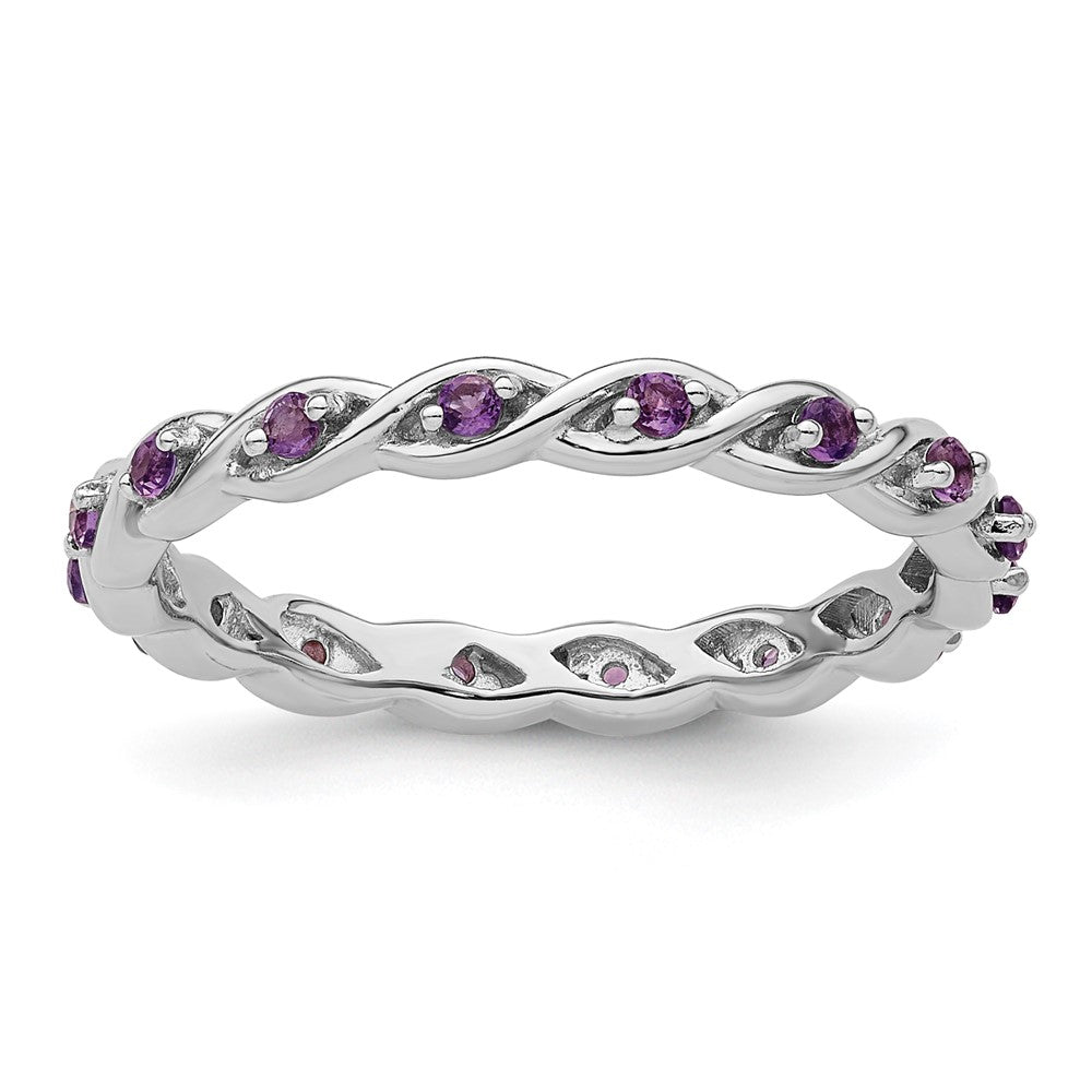 Image of ID 1 Sterling Silver Stackable Expressions Amethyst Ring