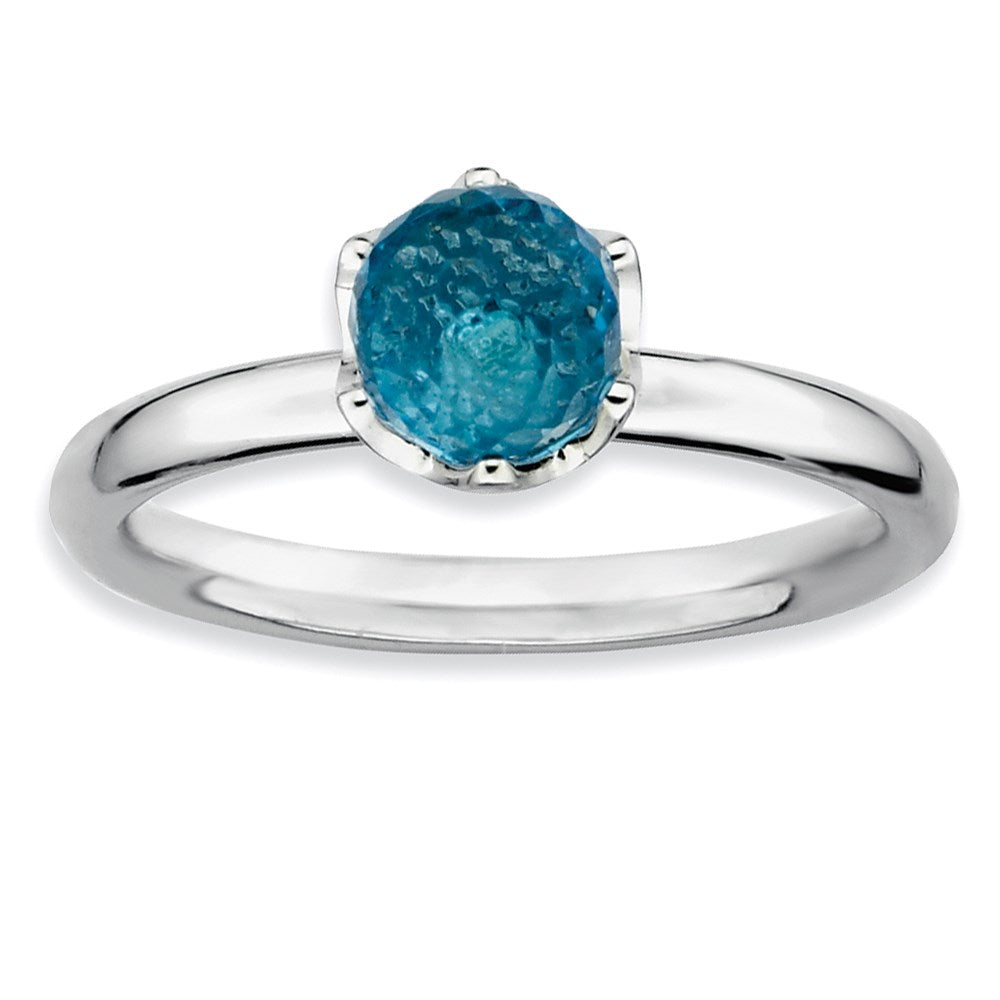Image of ID 1 Sterling Silver Stackable Expressions Blue Topaz Briolette Ring