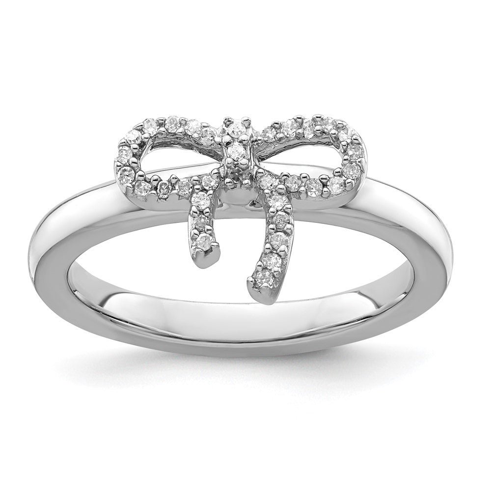 Image of ID 1 Sterling Silver Stackable Expressions Bow Diamond Ring
