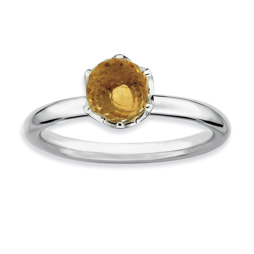 Image of ID 1 Sterling Silver Stackable Expressions Citrine Briolette Ring